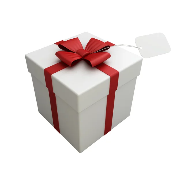 Beautiful white gift box — Stock Photo, Image