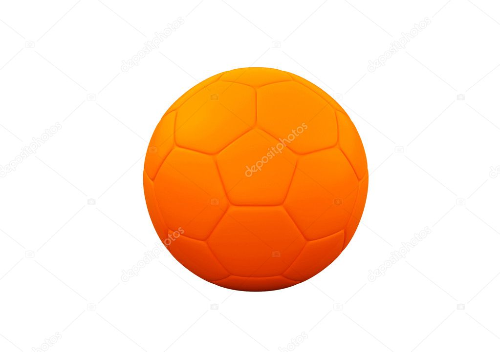 Orange Soccer ball on white background