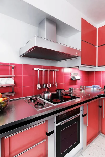 Red Kitchen — Stock Photo, Image