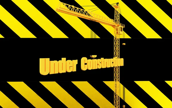 Уникальный знак Render of Under Construction — стоковое фото