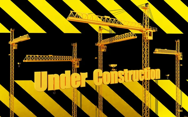 Unique Render of Under Construction Sign — Stock Photo, Image