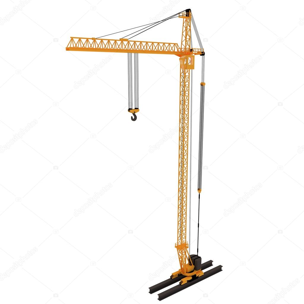 Yellow Crane 3D Render
