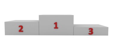 White pedestal with red numerals clipart
