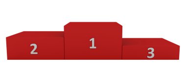Red pedestal with white numerals clipart