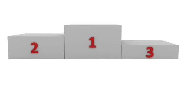 Witte voetstuk met rode cijfers — Stockfoto