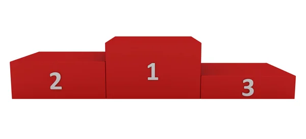 Fehér számok és piros talapzat — Stock Fotó