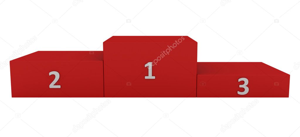Red pedestal with white numerals
