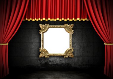Red Stage Theater Drapes clipart