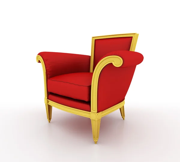 Klasyczne krzesło błyszczący czerwony — Zdjęcie stockowe