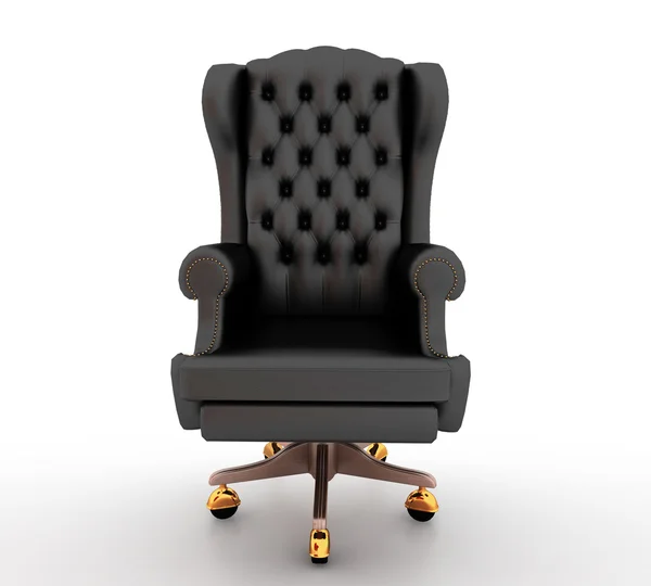 Klassisk skinnende svart stol – stockfoto