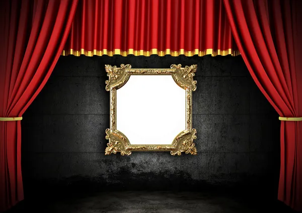 Red Stage Theater Drapes — Stock Photo, Image