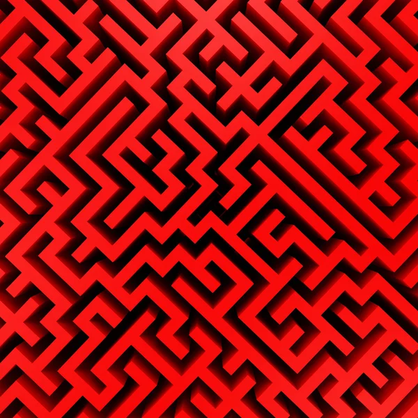Labirinto vermelho simples — Fotografia de Stock