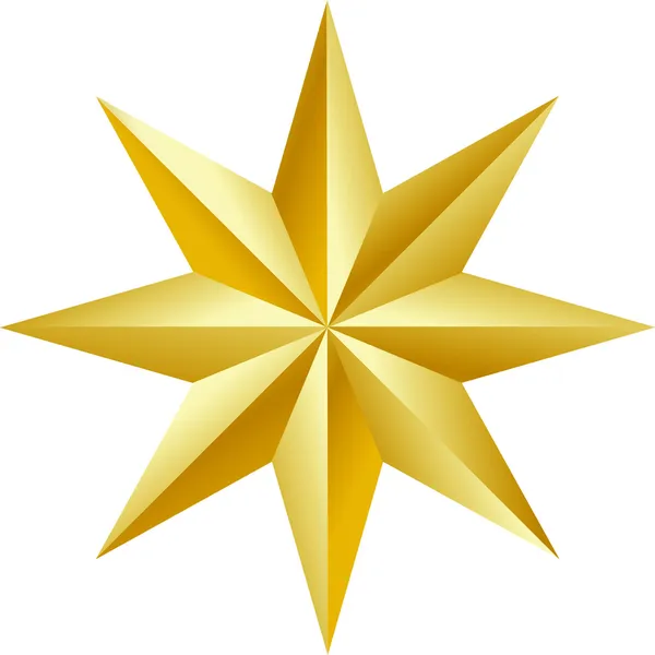 Hermosa estrella dorada Vector — Vector de stock