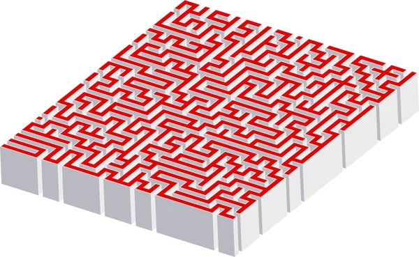 Enkel röd labyrint — Stock vektor