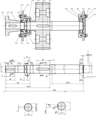 Beautiful transparent mechanical sketch clipart