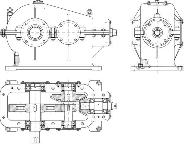 Beautiful transparent mechanical sketch — Wektor stockowy