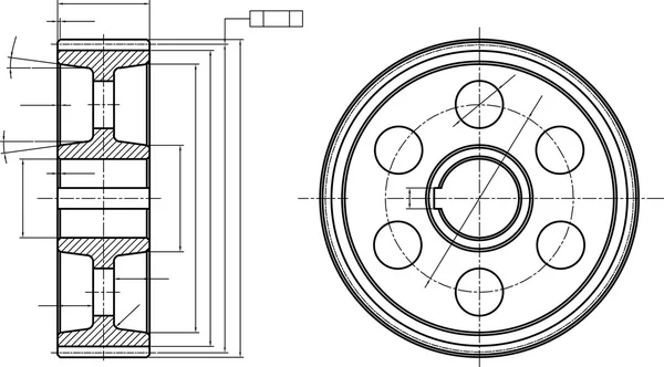 Красивый прозрачный механический эскиз — стоковый вектор