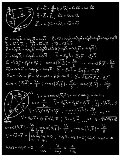 Формулы механики и математики — стоковый вектор