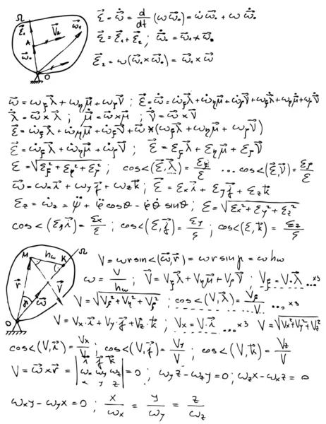 Формулы механики и математики — стоковый вектор