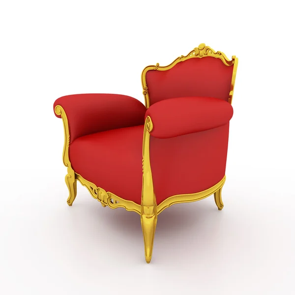 Cadeira vermelha lustrosa clássica — Fotografia de Stock