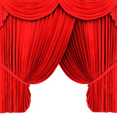 beyaz izole kırmızı tiyatro perdesi