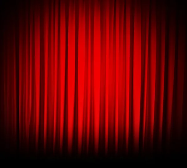 Roter Theatervorhang isoliert auf Weiß — Stockfoto