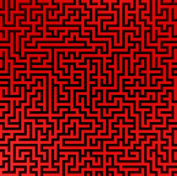 Трехмерная иллюстрация красного лабиринта — стоковое фото