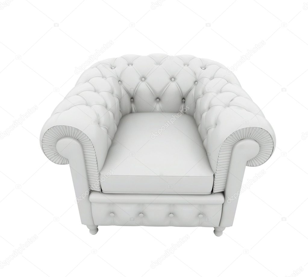 Blank armchair over the white