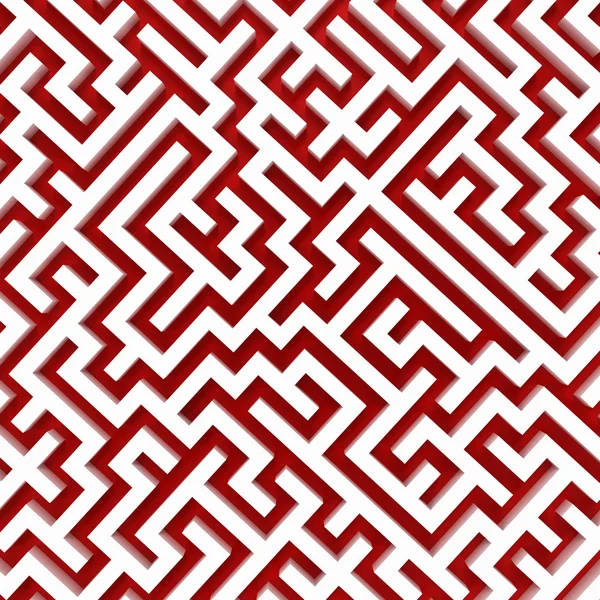 Трехмерная иллюстрация красного лабиринта — стоковое фото