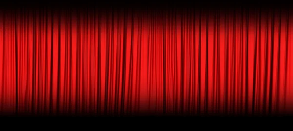 Rode theater Gordijn geïsoleerd op zwart — Stockfoto