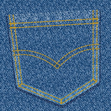 Textured background of blue-jeans with pocket clipart