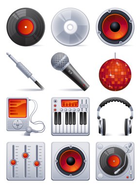 Sound icon set clipart