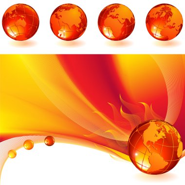 Burning globe clipart