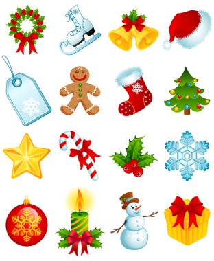 Christmas icons clipart