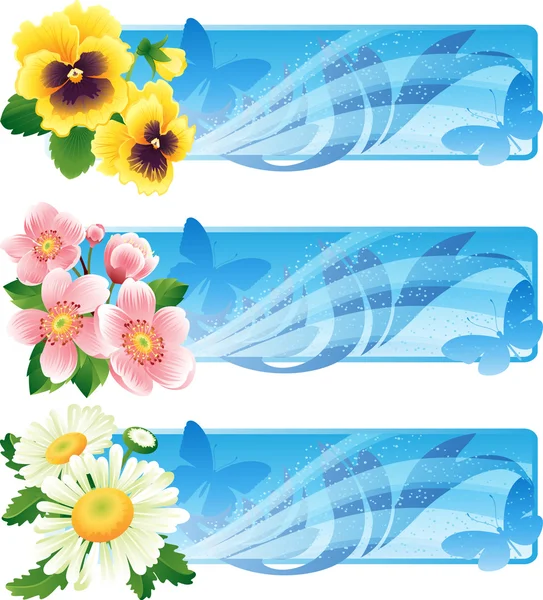 Banner de flores — Vector de stock