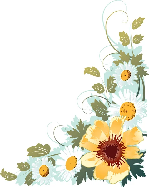 グランジ花の背景 — ストックベクタ