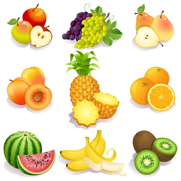 Frutas — Vector de stock