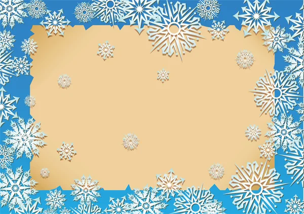 Sněhové vločky rám — Stockový vektor