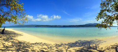 Panorama of the tropical beach clipart