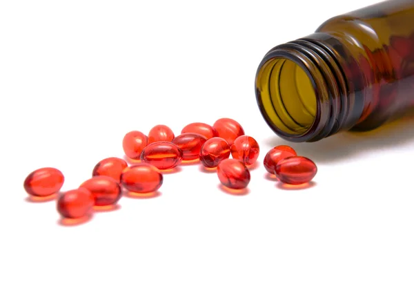 stock image Red pill from the bottle