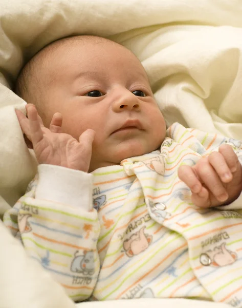 Bebé recién nacido en pañales —  Fotos de Stock