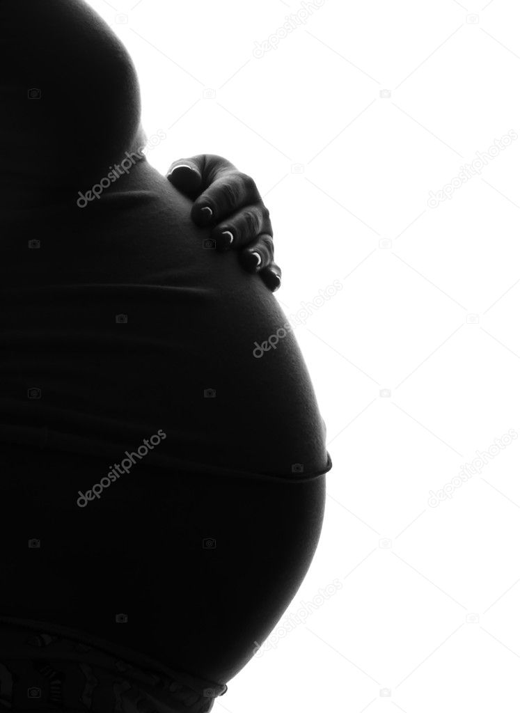 The pregnant woman a silhouette