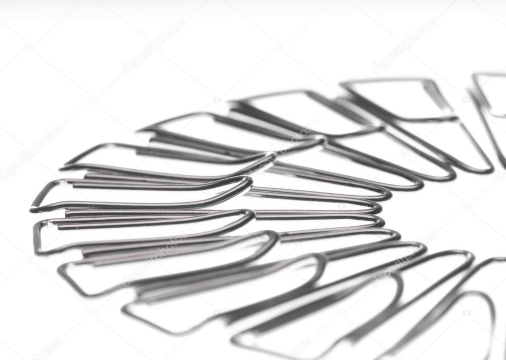 Clips on a white background
