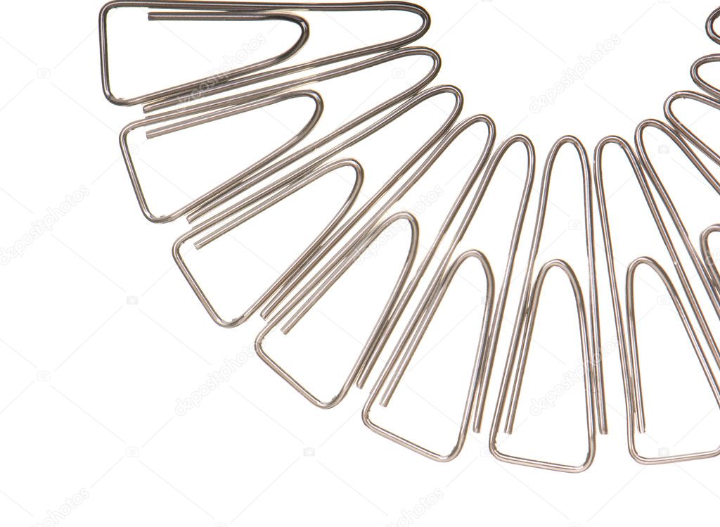 Clips on a white background
