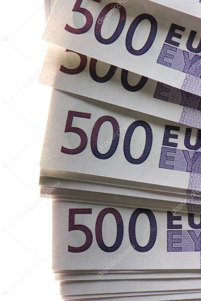 A lot of Euro banknotes money