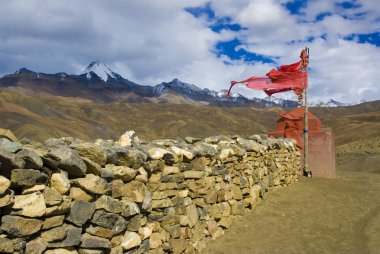 Tibetan wall of stone clipart