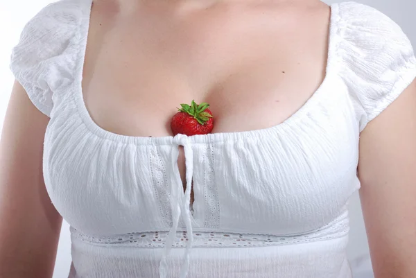 stock image Sexy girl with strawberry