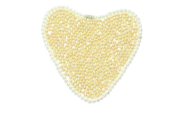 Golden pearl heart abstract background — Stock Photo, Image