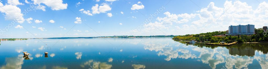 Panorama of calm river