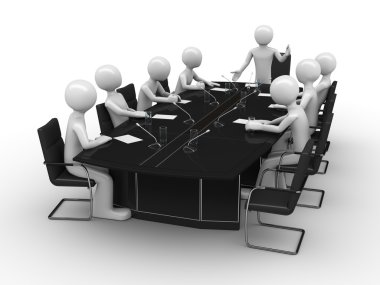 Office meeting in conference room clipart